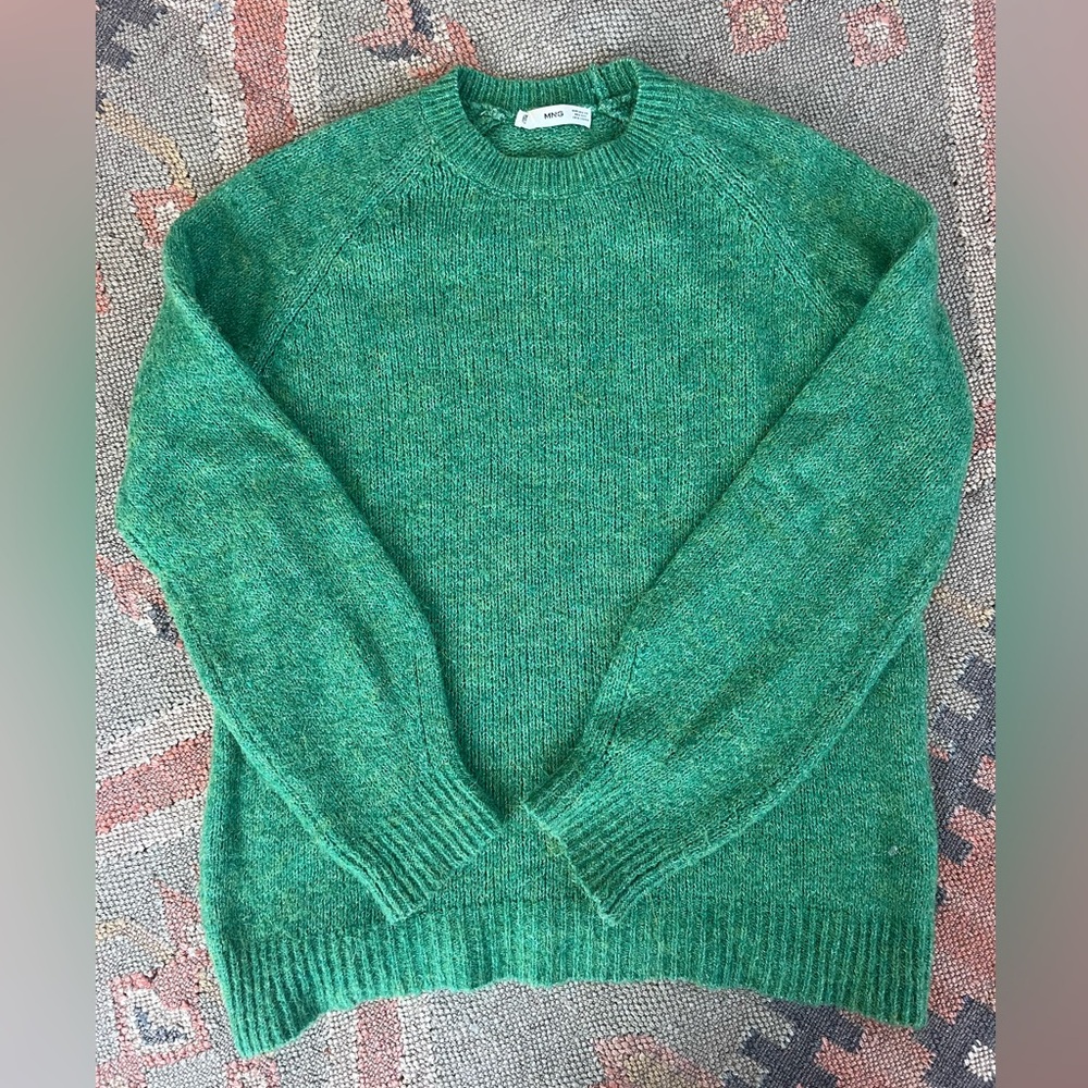 Mango Green Crewneck Sweater, size XS